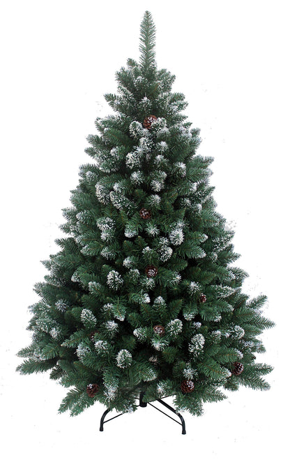 RS Trade HXT 15013 Snow Tree 270 cm Artificial Christmas Tree with Snow and Cones (Ø approx. 174 cm) approx. 2600 tips, flame retardant, quick setup folding system, including Christmas tree stand.