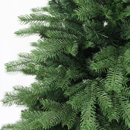 SALCAR Artificial Christmas Tree 210 cm with wooden stand, PE realistic injection molded elements & PVC Nordmann fir, 2.1 m artificial fir tree (Ø 135 cm)