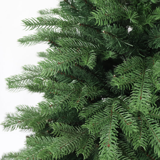 SALCAR Artificial Christmas Tree 210 cm with wooden stand, PE realistic injection molded elements & PVC Nordmann fir, 2.1 m artificial fir tree (Ø 135 cm)