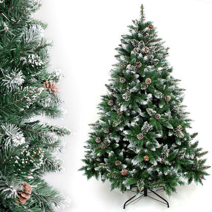 Yorbay artificial Christmas tree Pine tree with stand 120cm-240cm for Christmas decoration Reusable (Christmas tree with snow, 180cm)