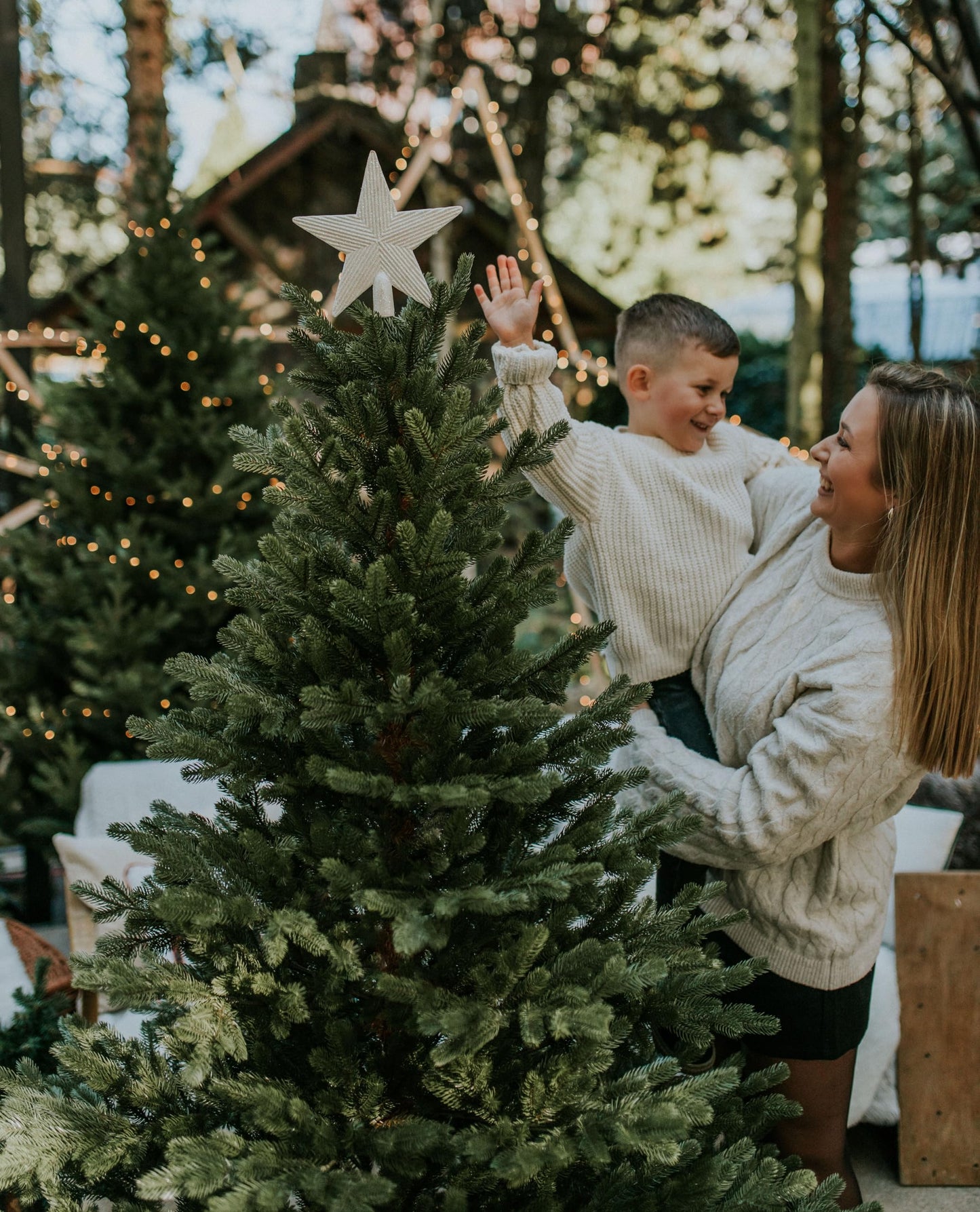 Premium Artificial Christmas Tree Nordmann Fir [100% Injection Molded] Artificial Fir Tree incl. FSC certified wooden stand and bag I Christmas Tree Made in EU