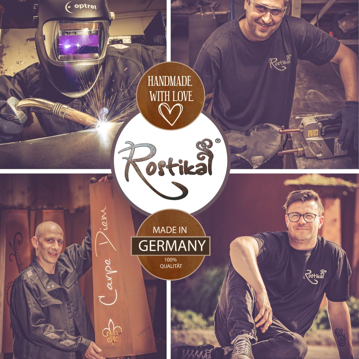 Rustic 5 piece set Rust Decor Flame Rusty 16.5 cm big Rusty Christmas decoration Candle Advent Candle flame for sticking Rustic look