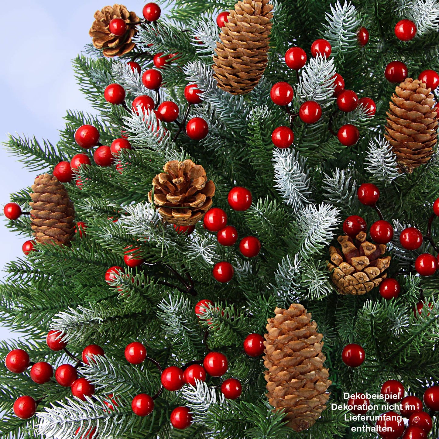 BB Sport Luxury Christmas Tree 180 cm Dark Green Powder Sugar Artificial Christmas Tree PE/PVC Injection Molded Mix Fir Tree Stand