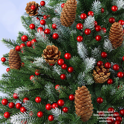 BB Sport Luxury Christmas Tree 180 cm Dark Green Powder Sugar Artificial Christmas Tree PE/PVC Injection Molded Mix Fir Tree Stand