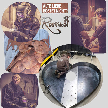 Rustic 5 piece set Rust Decor Flame Rusty 16.5 cm big Rusty Christmas decoration Candle Advent Candle flame for sticking Rustic look