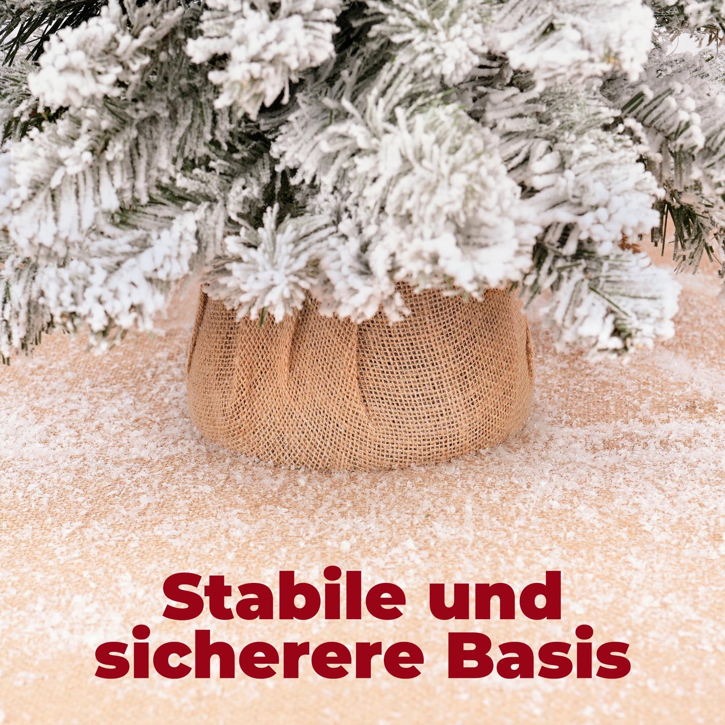 OasisCraft table Christmas tree with star on top, clear LED lights, artificial Christmas tree with jute base for table, desk, and living room decoration.