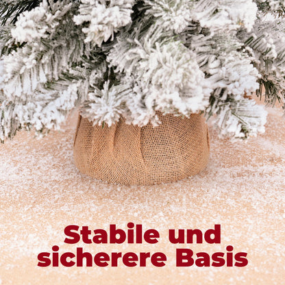 OasisCraft table Christmas tree with star on top, clear LED lights, artificial Christmas tree with jute base for table, desk, and living room decoration.